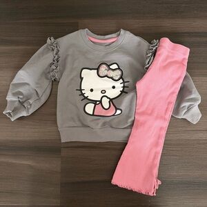 Hello Kitty Pink and Gray Kids Matching Set